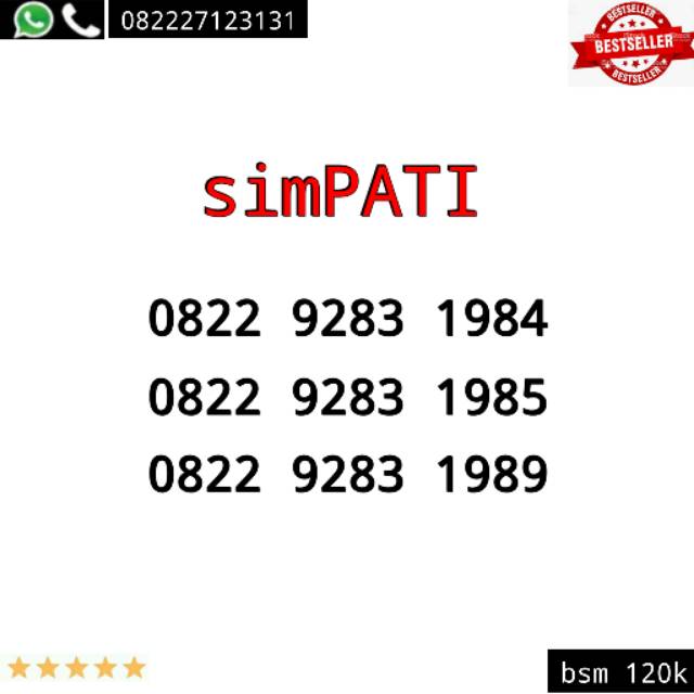 Nomor Cantik perdana simpati tahun 1984 1985 1989 rapi