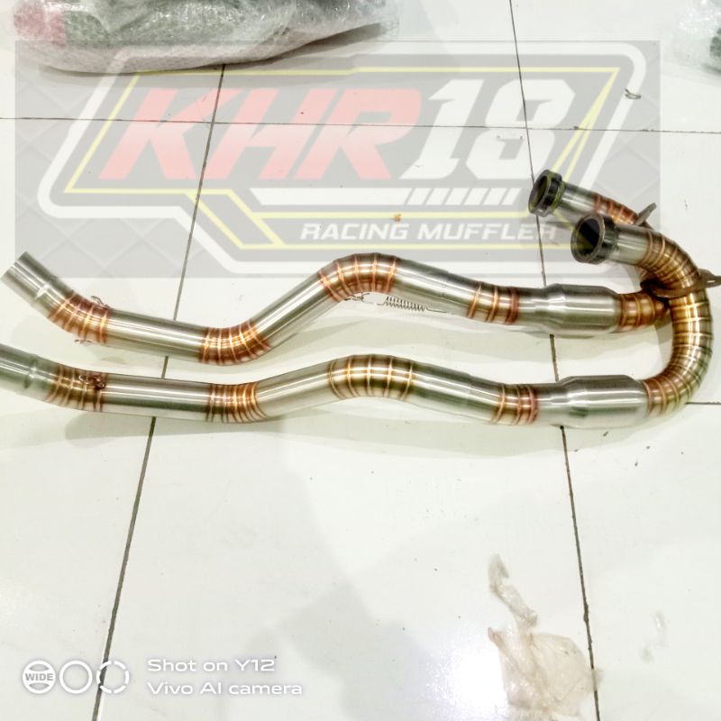 PIPA LEHER KNALPOT SCORPIO TRAIL RANGKA STANDARD FULL STENLIS