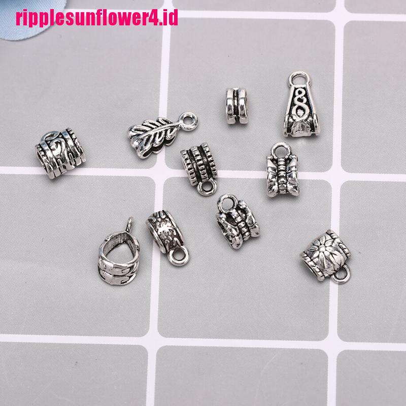120pcs Konektor Manik-Manik Spacer Bail Tube Bahan Metal Untuk Membuat Perhiasan