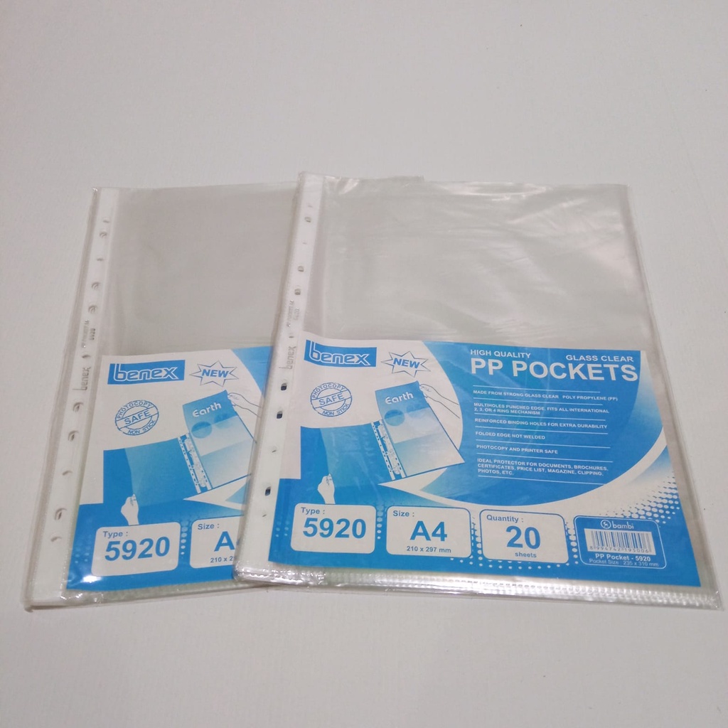 

PP POCKET A4 / SHEET PROTECTOR A4 ISI 20 PCS