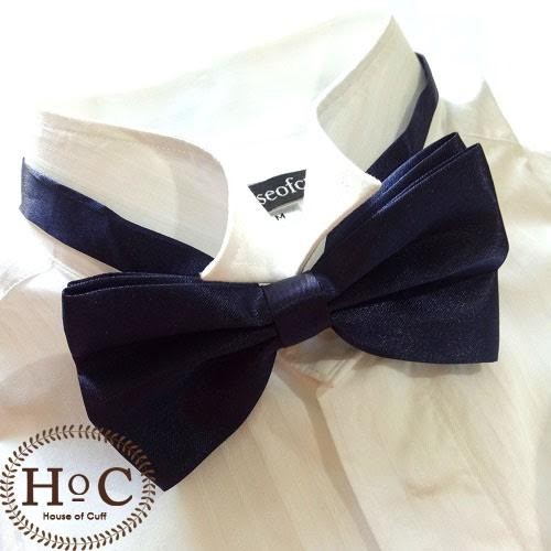 DASI Bowtie Dasi Kupu Houseofcuff Dasi kupu kupu Satin Navy Gelap (P0V3) Dasi premium Dasi hitam Das