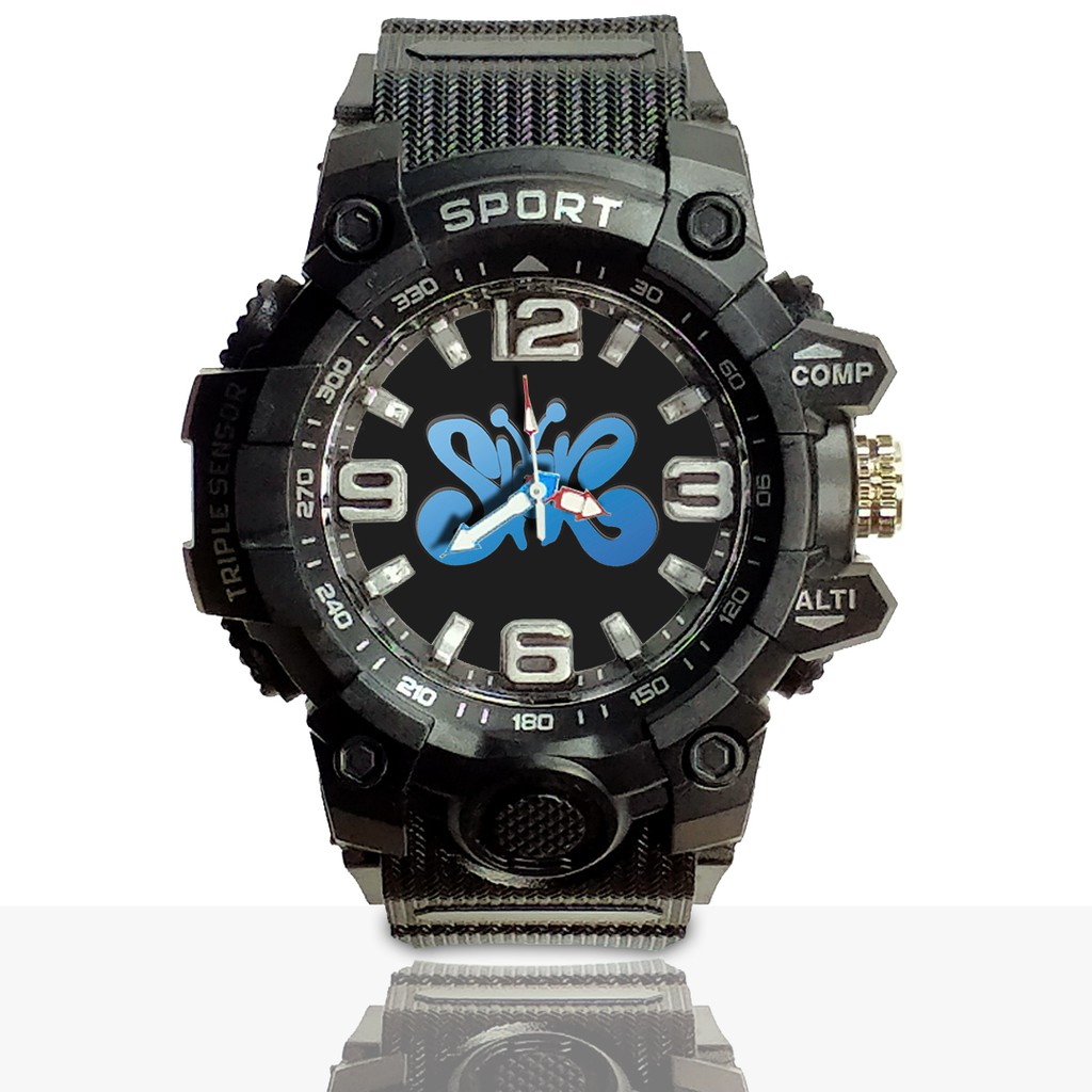 Jam Tangan Custom SLANK motif 3 Ruber- Water Resistant