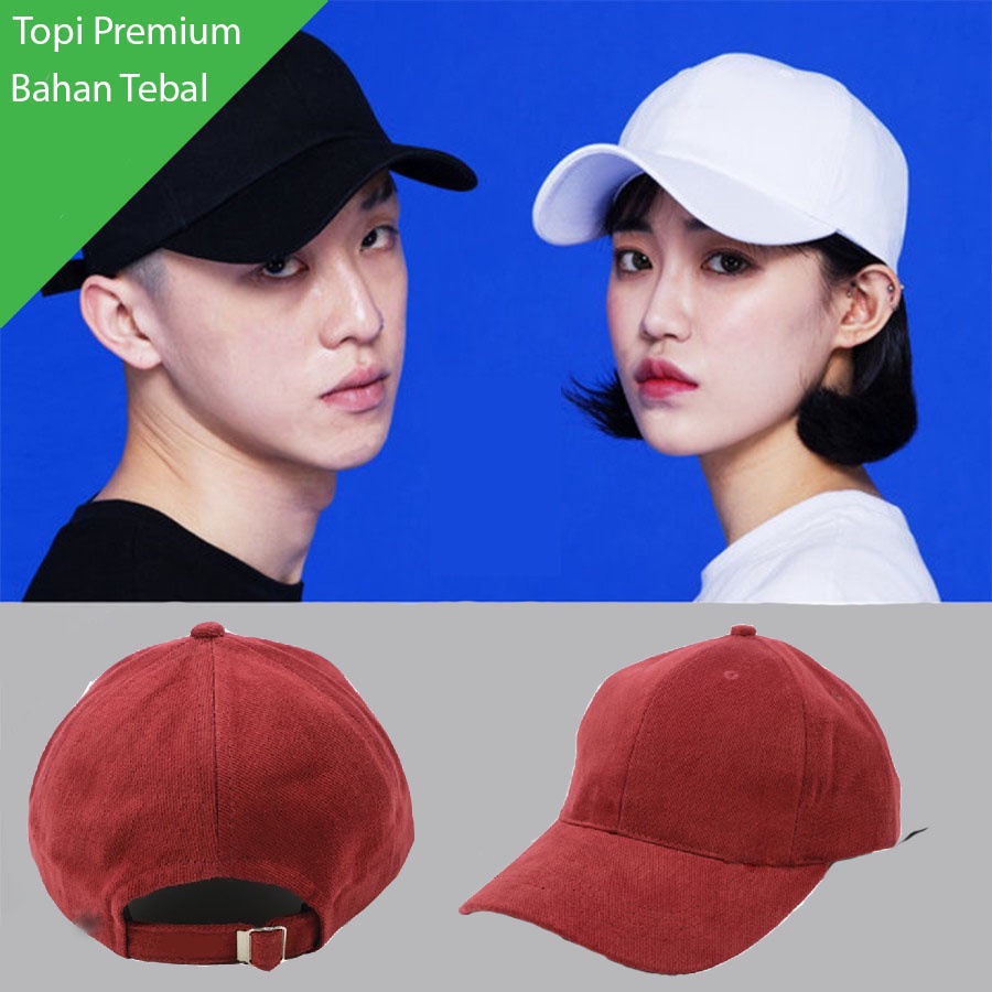 Topi polos baseball RING BESI topi bisbol tebal bahan rapel denim