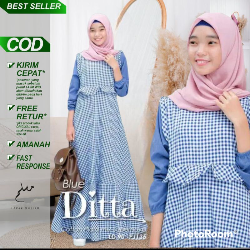 Gamis Drees remaja anak perempuan 11 12 13 tahun | Gamis Ditta Shofiya kids | Gamis Remaja anak pere