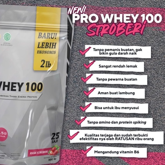 Muscle First M1 Pro Whey 100 2 lbs Rasa Strawberry Stroberi - Protein Concentrate