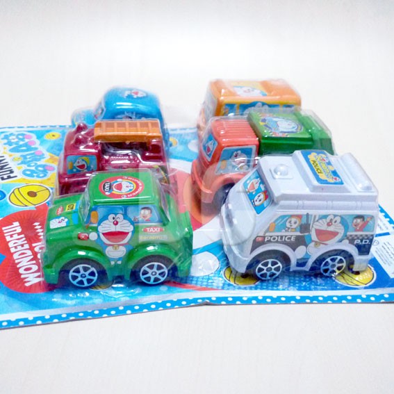 Doraemon Funny Car Set 6in1 Mainan Mobil Doraemon Metro Bus