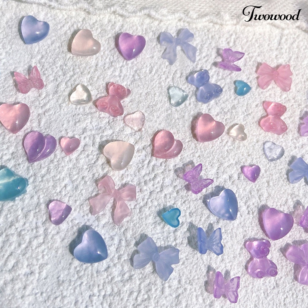 1 Kotak Ornamen Kuku 3D Bahan Resin Warna Cerah Untuk Dekorasi Manicure Wanita