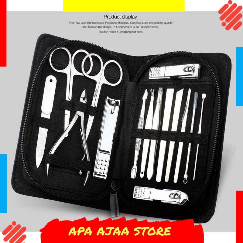 Paling Dicari ! DIOLAN Set Perlengkapan Manicure Pedicure 15 PCS - ATE-3061