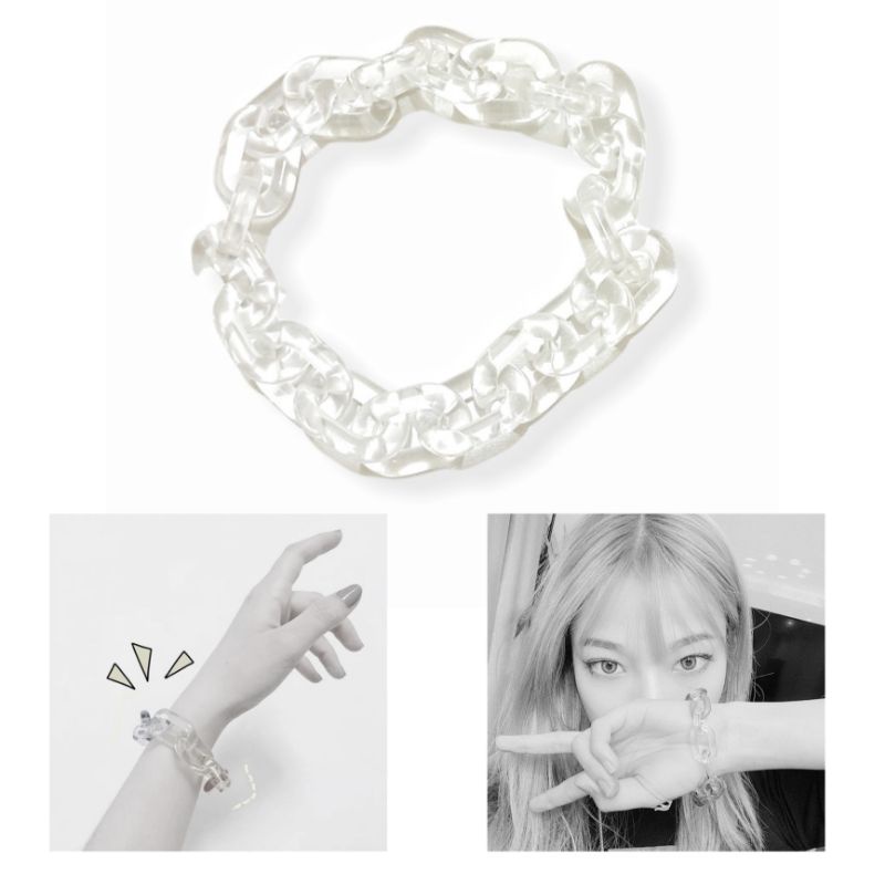 Gelang Rantai Akrilik Transparan Clear White Acrilic Chain Bracelet