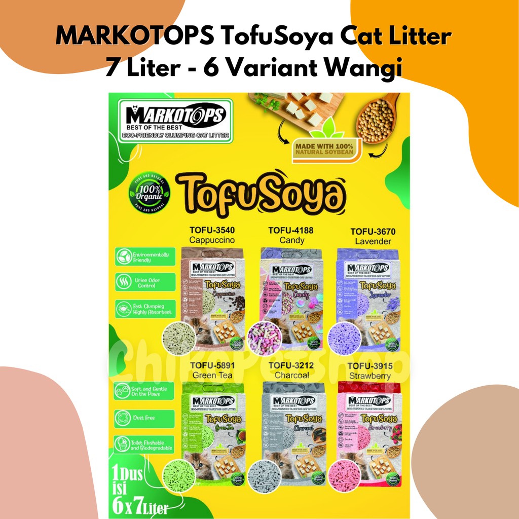 MARKOTOPS TofuSoya Cat Litter Pasir Kucing Tofu Soya Markotop Kemasan 7 Liter