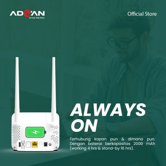 Advan Router CPE Start 4G LTE + WLAN Wifi Free Telkomsel Orbit 150GB