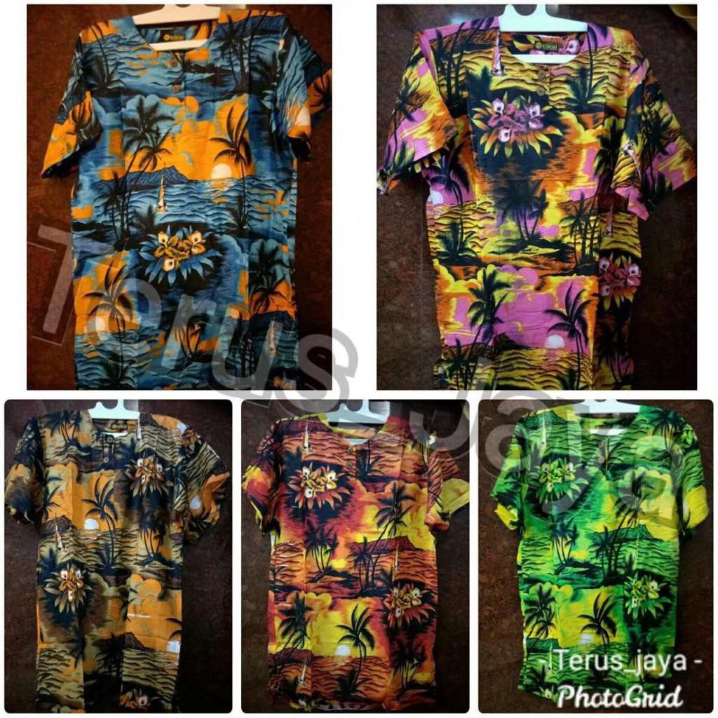 Atasan Pria Baju Bali Motif Hawai Terbaru Random