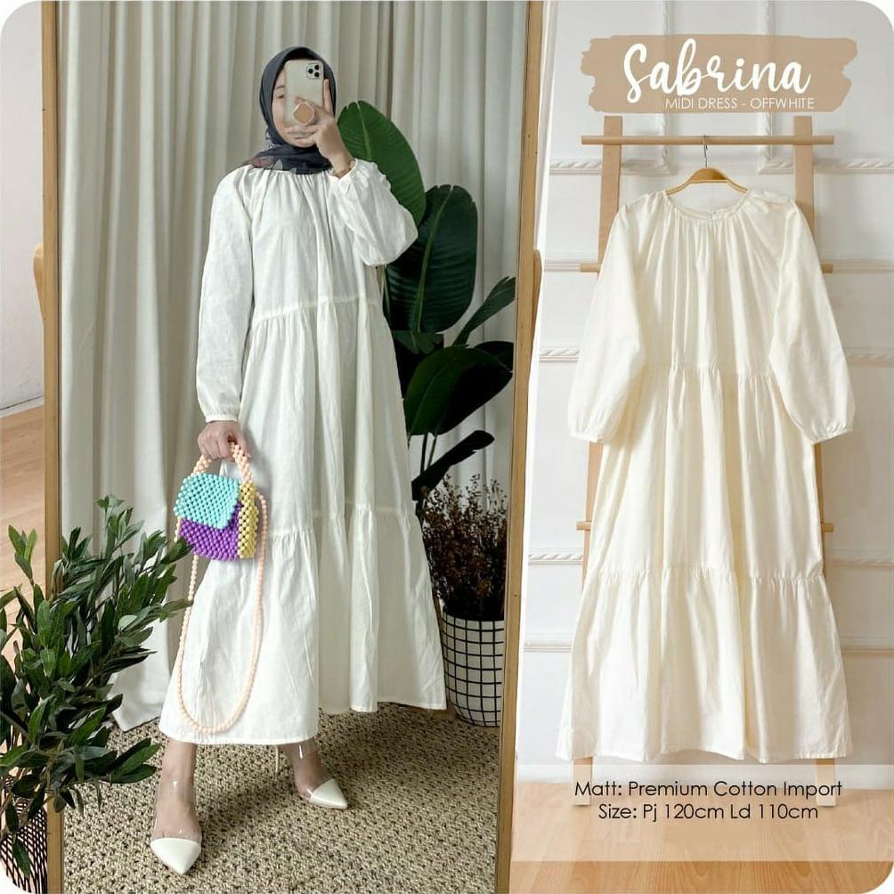 Sabrina Midi Dress Tunik Jumbo | Tunik Muslim Polos Terkini