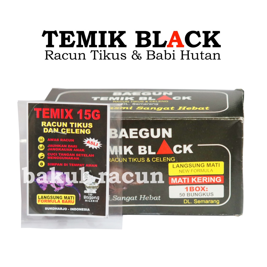 TEMIX TEMIK BLACK BAEGUN BRAND 15G PANTHER RACUN TIKUS BABI HUTAN CELENG LANGSUNG MATI DI TEMPAT