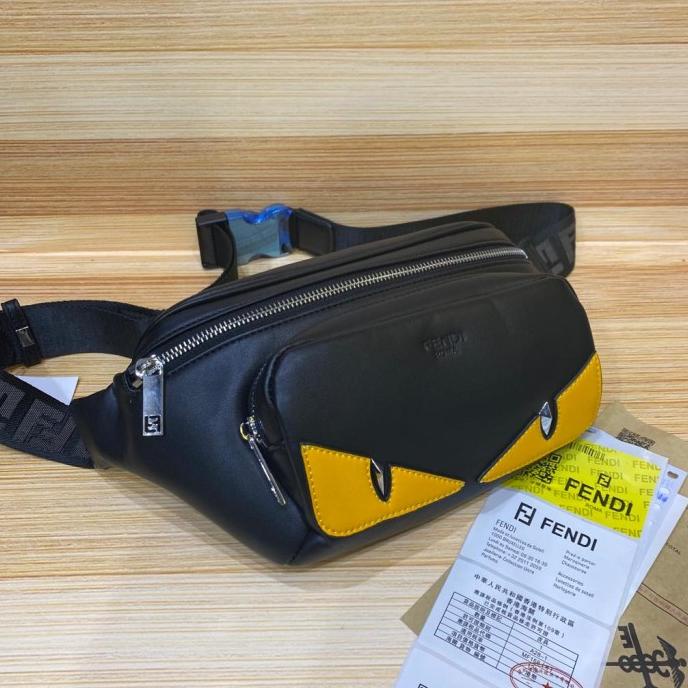 FENDI DIABOLIC EYES BELT WAIST BAG TAS PINGGANG PRIA PREMIUM M2C HFD54165D