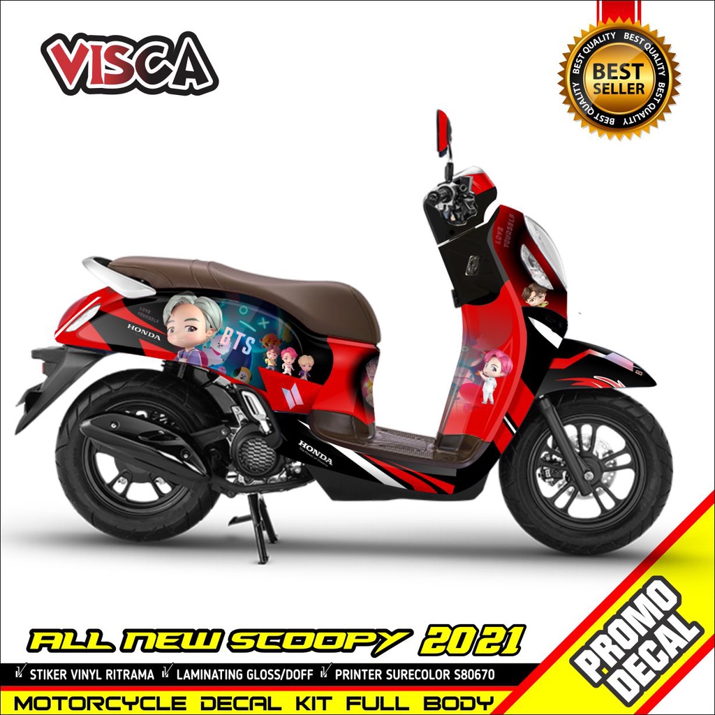 Decal Stiker Scoopy 2021 Striping Fullbody Scoopy 2021 Stiker Honda Scoopy New BTS Kartun