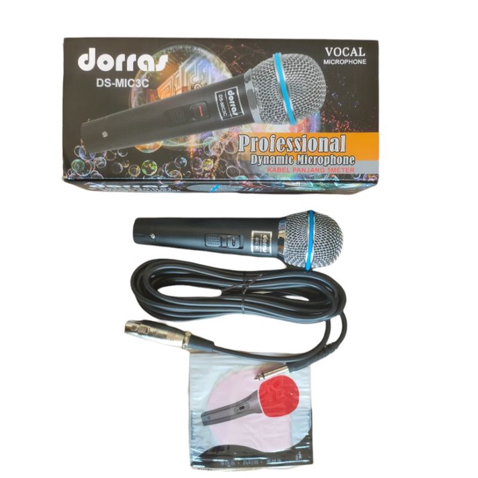 MIKROFON KABEL / MIC KABEL / MIK KABEL / MICROPHONE VOKAL DORRAS DS-MIC3C MIC BERKUALITAS MANTAP