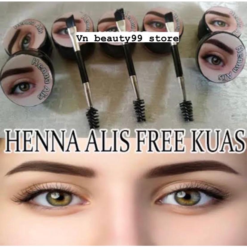 CS1-Henna Alis Al Latif/Azzahra Coklat dan Hitam Tahan Lama Halal Alis Cetar Makeup Natural PROMO-COD