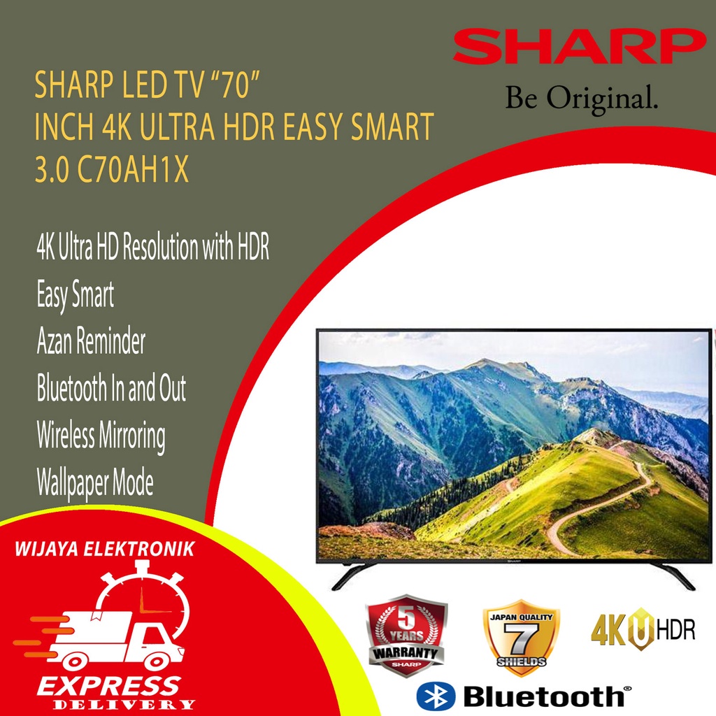 TV LED 70 INCH SHARP SMART 4TC70AH1X TV SMART UHD 4K / TV LED MURAH