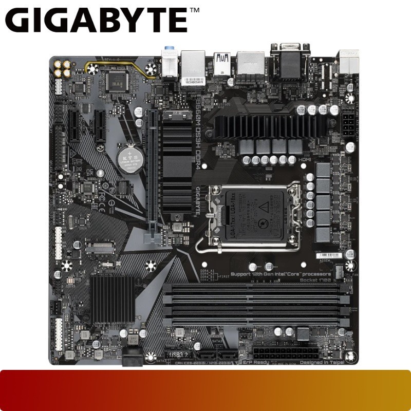 Mainboard Gigabyte B660M DS3H - mATX D4 LGA1700 - Gigabyte B660 M DS3H Intel Gen12