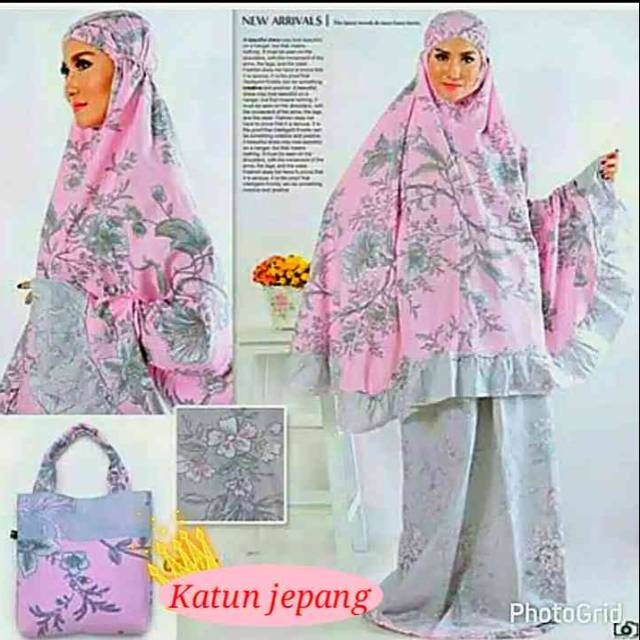 Mukena bunga katun jepang