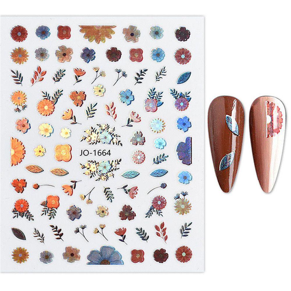 Preva Stiker Kuku 3D Bunga Laser Aurora Hologram Nail Art Dekorasi