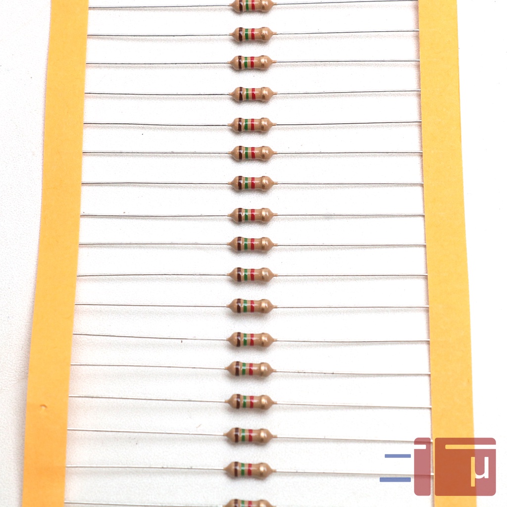 X10 Resistor 1K5 1.5K 1/4W Karbon 5% Taiwan Kaki Tembaga