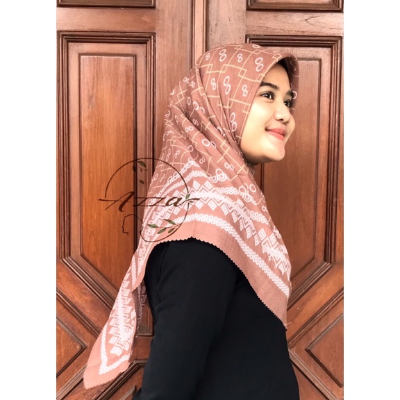 Hijab Denay KW Motif Merak / kerudung segiempat voal motif / hijab voal denay kw