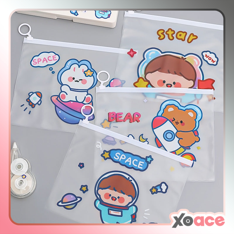 

Zip Pouch Tas Dompet Kosmetik Pensil Alat Tulis Transparan Karakter Lucu DCA0878