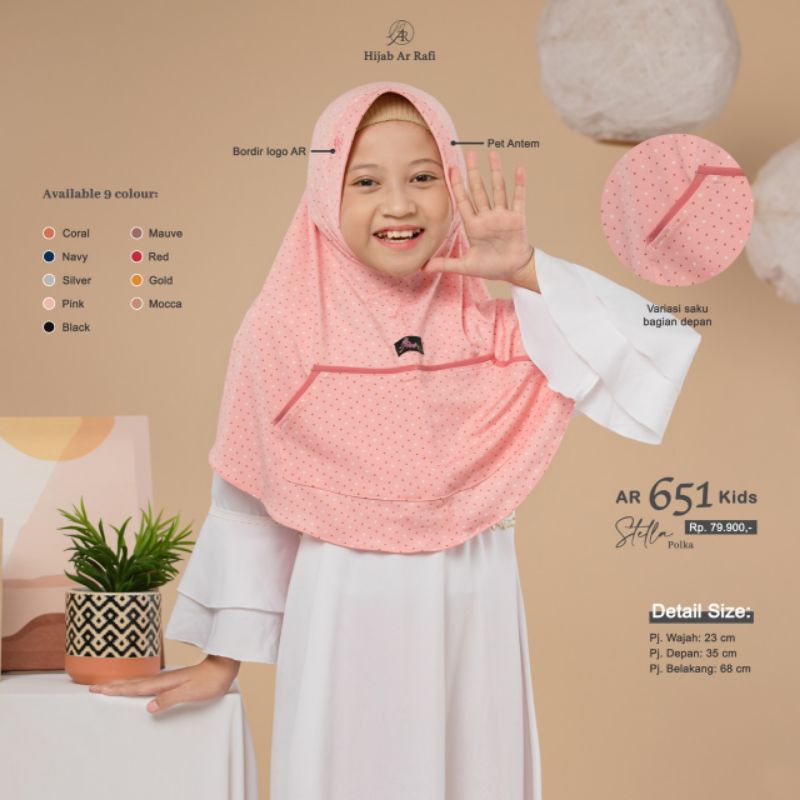 Arrafi kids √ Ar 651 kids | arrafi 651 kids | jilbab kids anak baby motif adem nyaman arrafi