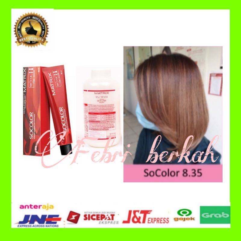 Matrix socolor Cat rambut 8.35 Warm light Blonde plus oxidant