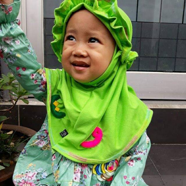 Jilbab Anak Berkualitas Habibah Hijau Stabilo