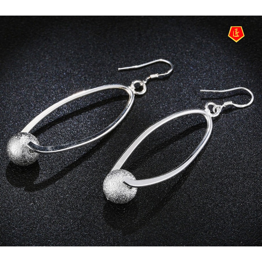 [Ready Stock]Fashion 925 Silver Creative Frosted Bear Earrings