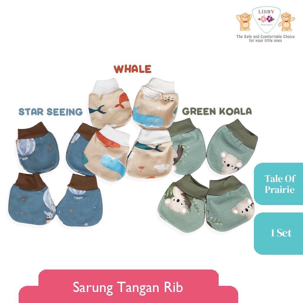 Libby Baby STK Motif Rib Sarung Tangan dan Kaki Bayi