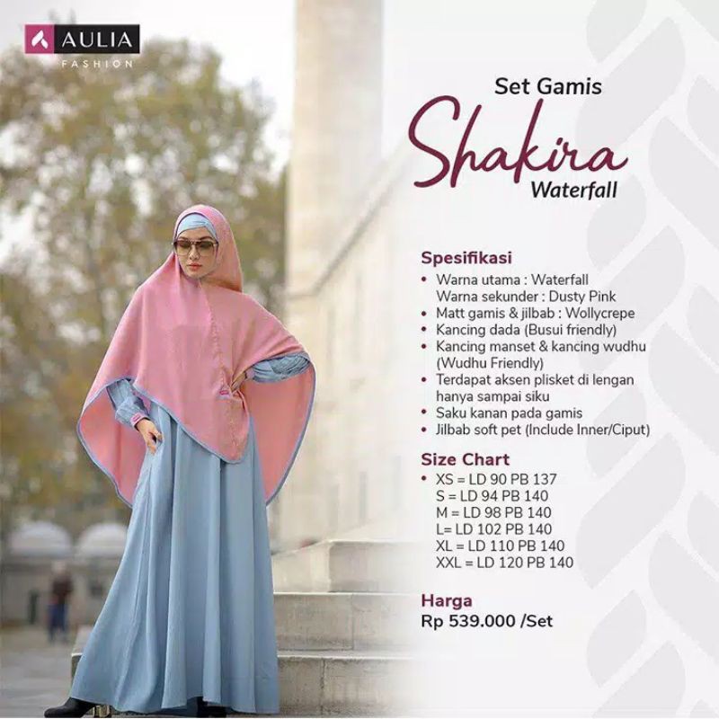 GAMIS SYAR'I SET HIJAB + CIPUT AULIA FASHION SYAKIRA WATERFALL