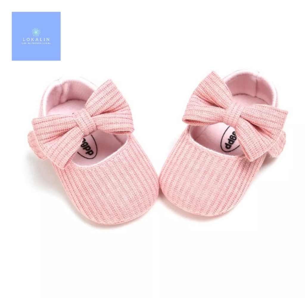 Sepatu Prewalker Perempuan Pita R-Baby Shoes 0-14 Bulan