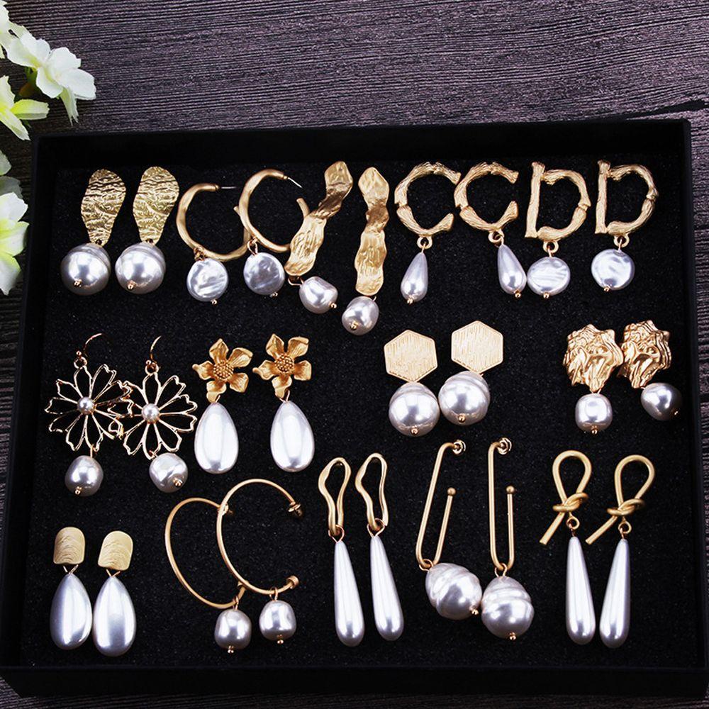 PREVA Freshwater Pearl Earrings Fashion Baroque Wedding Party Jewelry Geometric Irregular