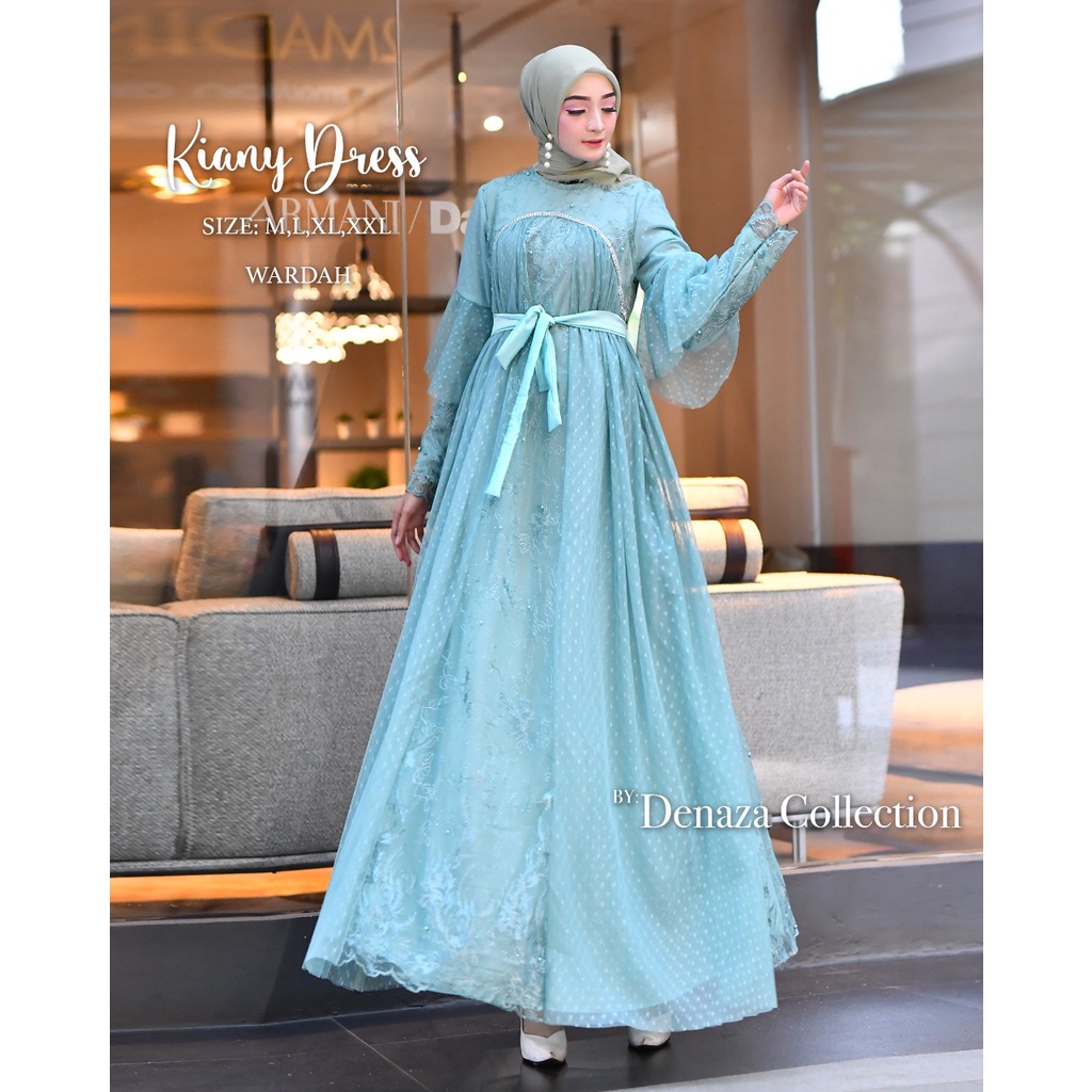 Kiany Dress / Kebaya Gamis Modern / Gamis Pesta Mewah / Dress Brukat Kondangan