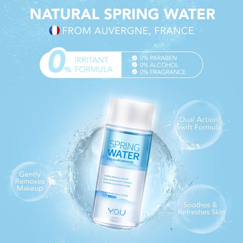 YOU Spring Water Eyes and Lips Make Up Remover 80mL