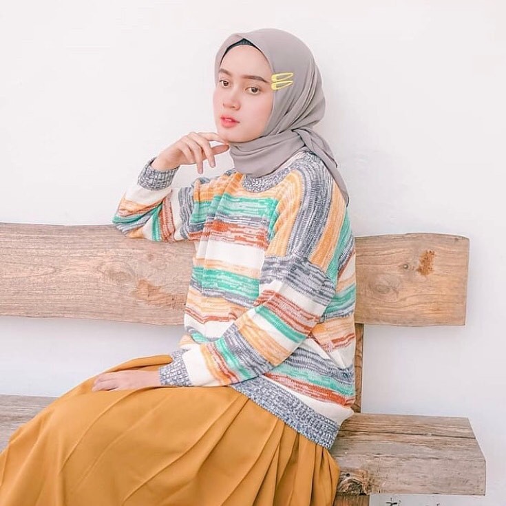 Lovata Twist Sweater / Rajut Strip Rainbow / Sweater Rajut / giterstore