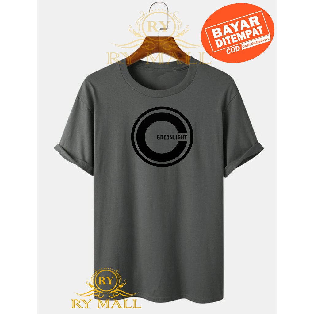 Tshirt Baju Kaos Distro Greenlight Logo Bulat / Kaos Distro Pria Wanita