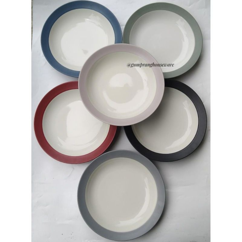 Piring pasta BESAR diameter 27cm / soup plate keramik colorwave noritake / piring cekung