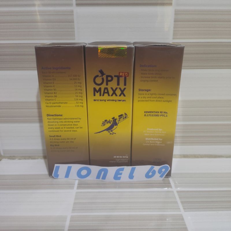 OPTIMAXX- VITAMIN BURUNG KICAU LOVEBIRD - MURAI - MURAI BATU / VITAMIN ATP / DOPING LOMBA ATP BURUNG