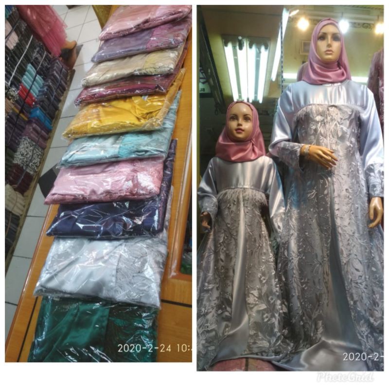 gamis couple mom kid terbaru / gamis pesta ibu anak / gamis mewah anak