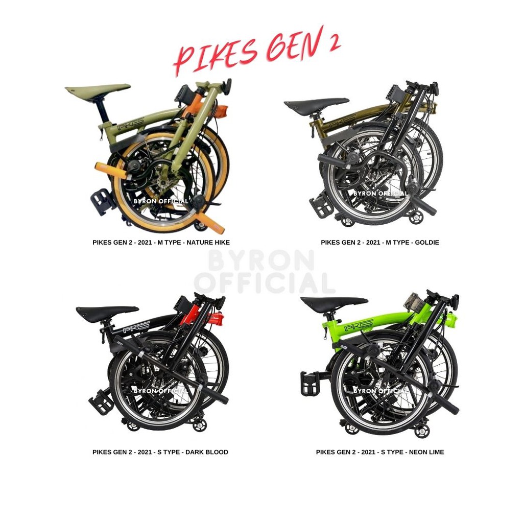 ELEMENT Pikes Gen 2 Sepeda Lipat 16 inch 6 Speed BNIB - Dark Blood