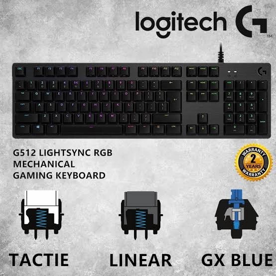 Mechanical Keyboard Gaming Logitech G512 Carbon RGB GX