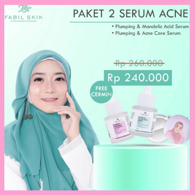 Fabil Paket Serum Acne, skincare, jerawat, perawatan wajah, halal, BPOM, herbal, jerawat, komedo