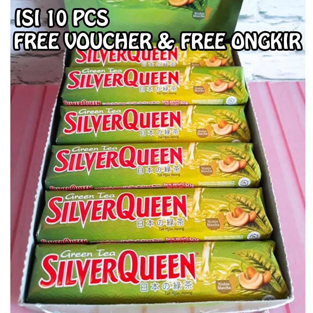 

ISI 10 PCS SilverQueen Green Tea 65Gr Promo Coklat Silver Queen 65Gr Greentea