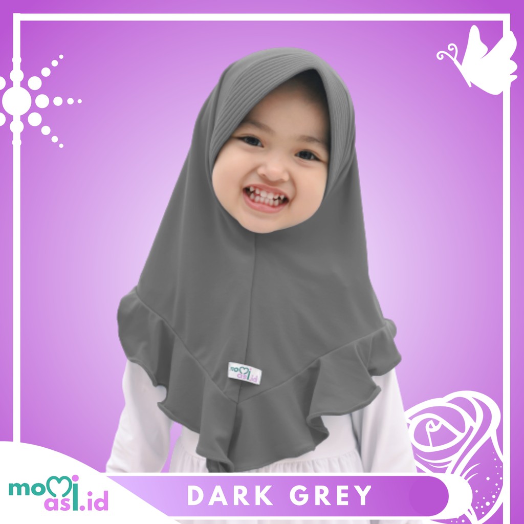 Kerudung Anak Jilbab Hijab Anak Bayi Perempuan Premium Yuki Daily-YUKI DARK GREY