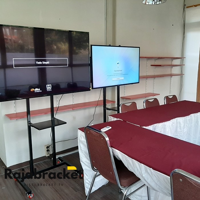 Bracket Braket TV Standing Roda 24 32 40 42 43 49 50 55 60 65 inch, Braket TV Standing Dorong Roda 24-65 inch
